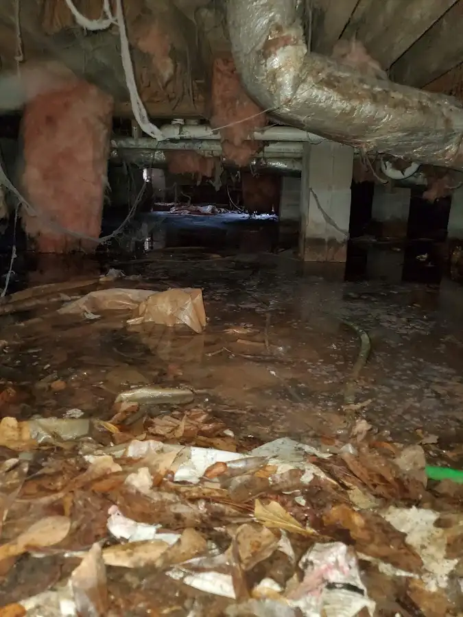 Crawl space flood assessment for Commercial Water Damage Restoration in Creedmoor