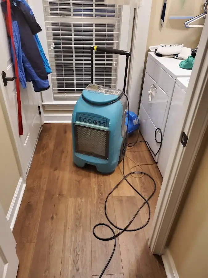 Commercial dehumidifier deployed for Flood Damage Cleanup in Creedmoor